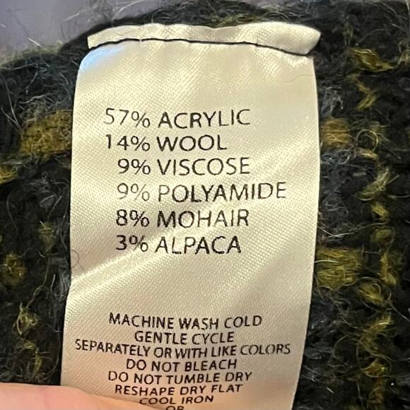 Lineamaglia Cape Sweater Small Made In Italy Wool Alpaca Mohair Cottage Nordic - Picture 7 of 8